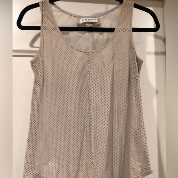 LAMARQUE - MIKI Leather Trimmed Crop Tank Top main image 1